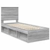 vidaXL Estrutura da Cama com cabeceira Cinza Sonoma 75 x 190 cm