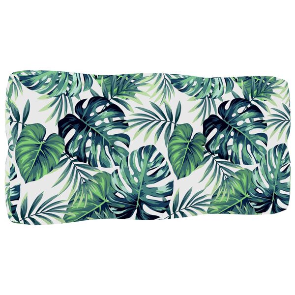 vidaXL Almofad&atilde;o para sof&aacute; de paletes 80x40x12 cm tecido padr&atilde;o folhas