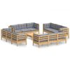 vidaXL 13 pcs conjunto lounge de jardim c/ almofad&otilde;es cinzentos pinho