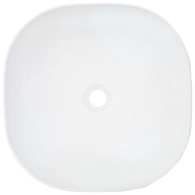 vidaXL Lavatório 42,5x42,5x14,5 cm cerâmica branco