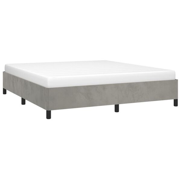 vidaXL Estrutura de cama sem colch&atilde;o 180x200 cm veludo cinzento-claro