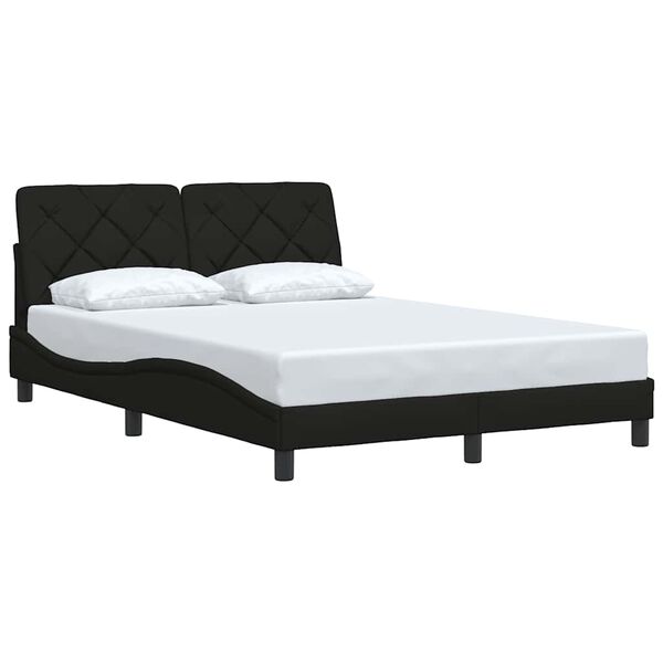 vidaXL Estrutura de cama sem colch&atilde;o 140x190 cm tecido preto