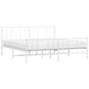 vidaXL Estrutura de cama com cabeceira e p&eacute;s 183x213 cm metal branco