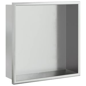 vidaXL Nicho parede p/ duche 32x32x9 cm a&ccedil;o inoxid&aacute;vel prata escovada