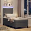 vidaXL Cama Box Spring LED Cinza Claro e Branco 100 x 200 cm