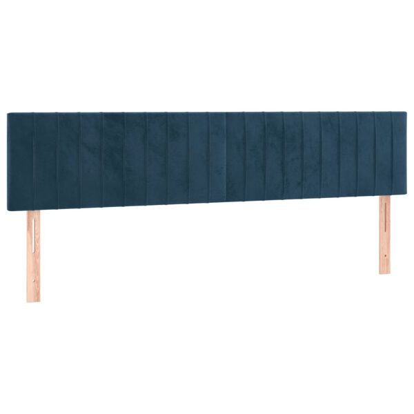 vidaXL Cabeceira de cama 2 pcs veludo 80x5x78/88 cm azul-escuro
