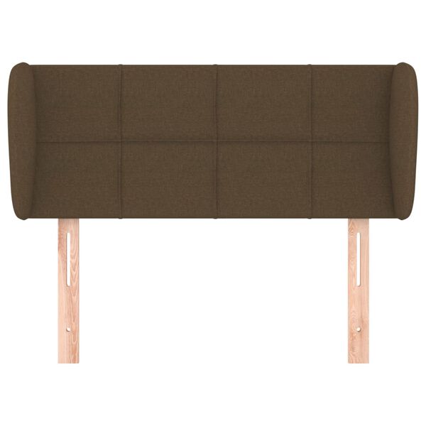 vidaXL Cabeceira de cama c/ abas tecido 93x23x78/88 cm castanho-escuro