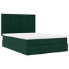 vidaXL Estrutura cama otomana colch&otilde;es 140x200 cm veludo verde escuro