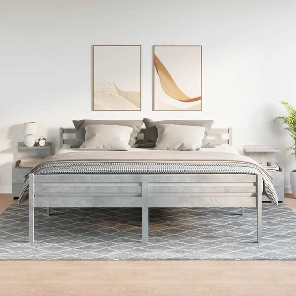 vidaXL Mesas de cabeceira 2 pe&ccedil;as com 2 gavetas cinza concreto 40x36,5x62 cm