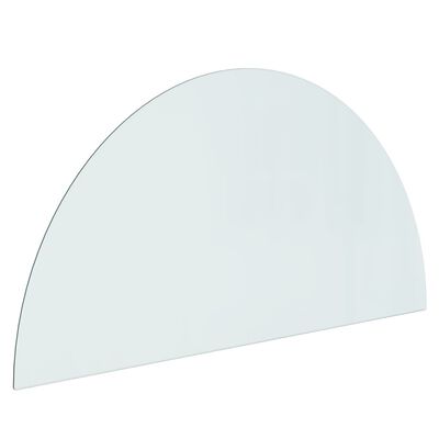 vidaXL Placa de vidro semicircular para lareira 1200x600 mm