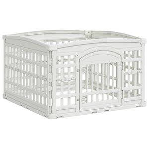 vidaXL Cercado para Cachorros com 4 Pain&eacute;is Branco 91 x 91 x 58 cm
