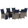 vidaXL Conjunto de Mesa e Cadeiras 7 pcs Cinzeto Rattan de PE