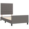 vidaXL Estrutura cama c/ cabeceira couro artificial 90x190 cm cinzento