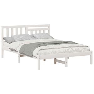 vidaXL Estrutura da Cama com cabeceira Branco 135 x 190 cm