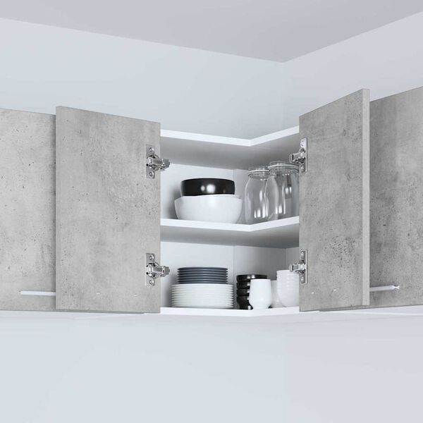 vidaXL Arm&aacute;rio suspenso Cinza Concreto e Branco 57 x 57 x 40 cm