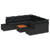 vidaXL Conjunto de Sof&aacute; de Jardim 9 pcs Preto vime PE