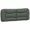 vidaXL Almofad&atilde;o de cabeceira Hvar 137 cm tecido cinzento-escuro