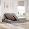 vidaXL Cama com arruma&ccedil;&atilde;o e colch&atilde;o Cinzento-acastanhado 200 x 200 cm