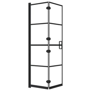 vidaXL Divis&oacute;ria de chuveiro dobr&aacute;vel ESG 80x140 cm preto