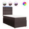vidaXL Cama com molas/colch&atilde;o 100x200 cm tecido castanho-escuro
