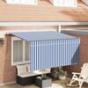 vidaXL Toldo Retr&aacute;til Azul e Branco 300 x 200 cm Poli&eacute;ster e Alum&iacute;nio