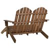 vidaXL Cadeira de jardim e otomano Adirondack 2 lugares abeto castanho