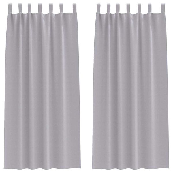 vidaXL Cortinas Blackout com Argolas 2 pcs Cinza Met&aacute;lico 225 x 140 cm