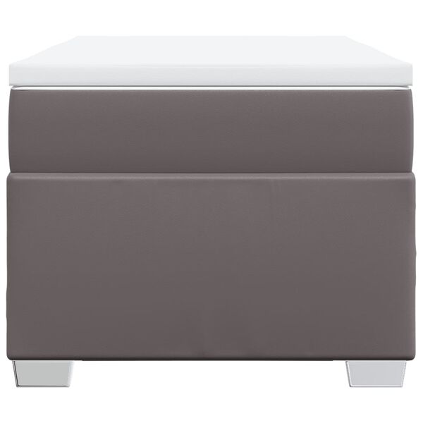 vidaXL Cama com molas/colchão 80x200 cm couro artificial cinza