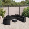 vidaXL 10 pcs conjunto sof&aacute;s de jardim c/ almofad&otilde;es vime PE preto