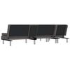 vidaXL Sof&aacute;-cama em forma de L 255x140x70 cm couro artificial cinzento