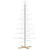vidaXL &Aacute;rvore de Natal de metal com base em madeira 210 cm preto