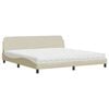 vidaXL Cama com colch&atilde;o Dover 200x200 cm tecido cor creme