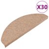 vidaXL Tapetes de escada adesivos 30 pcs 65x22,5x3,5 cm bege