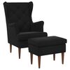 vidaXL Poltrona com Puff 2 unid. Preto Veludo