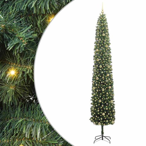 vidaXL &Aacute;rvore de Natal Artificial Verde 300 cm PVC e A&ccedil;o e Pl&aacute;stico