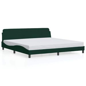 vidaXL Estrutura de cama Dover 200x200 cm veludo verde-escuro
