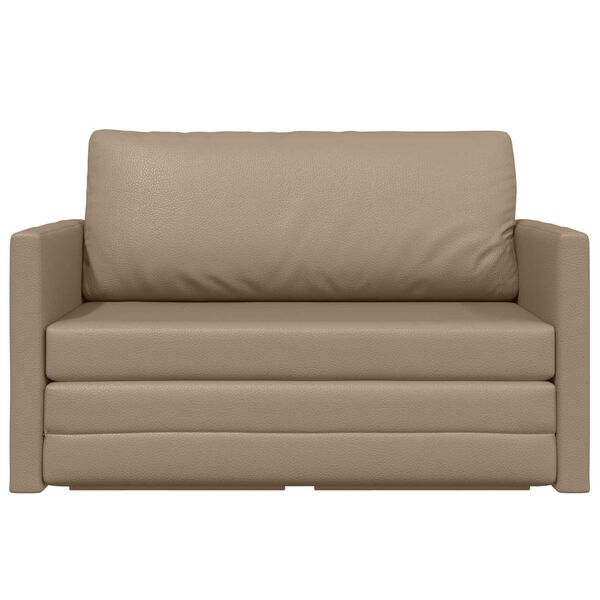 vidaXL Sof&aacute;-Cama Cappuccino 124 x 71 x 78 cm Couro Artificial