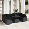 vidaXL Conjunto de Sofá de Jardim 10 pcs Preto Rattan Sintético