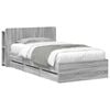 vidaXL Estrutura de Cama com Armazenamento Sonoma cinzento 90 x 200 cm