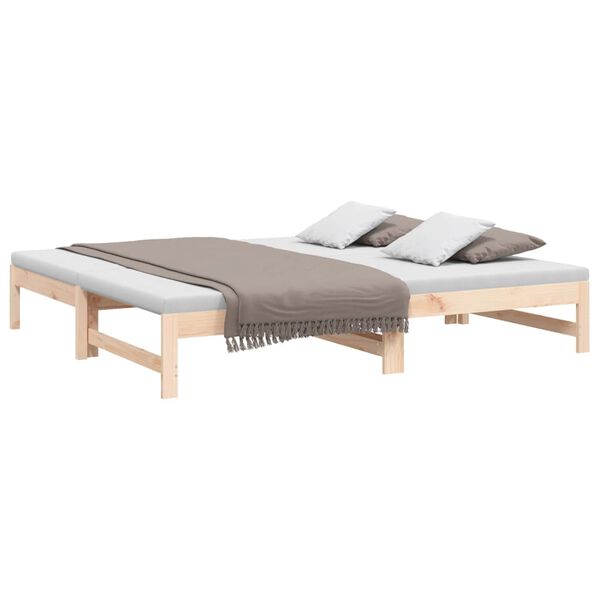 vidaXL Estrutura sofá-cama de puxar 2x(90x190) cm pinho maciço