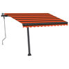vidaXL Toldo retr&aacute;til manual independente 300x250cm laranja e castanho
