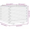vidaXL Vaso/floreira de jardim 60x60x49,5 cm pinho maci&ccedil;o branco