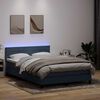 vidaXL Cama box spring c/ colch&atilde;o e LED 140x220 cm veludo cinzento-escuro