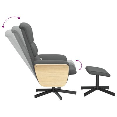 vidaXL Cadeira massagens reclinável c/ apoio pés tecido cinza-escuro