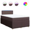 vidaXL Cama com molas/colch&atilde;o 120x200 cm tecido castanho-escuro