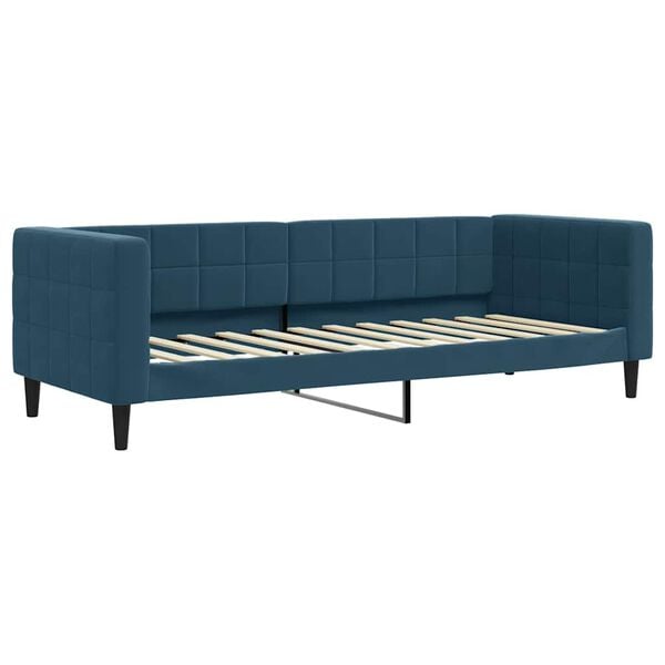 vidaXL Sof&aacute;-cama com gavet&atilde;o e colch&otilde;es 80x200 cm veludo azul