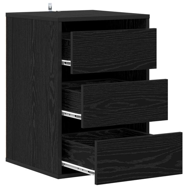 vidaXL Gabinete de Gavetas com gaveta Carvalho Preto 41 x 40 x 58 cm