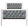 vidaXL Estrutura da Cama com cabeceira Cinzento-claro 90 x 200 cm
