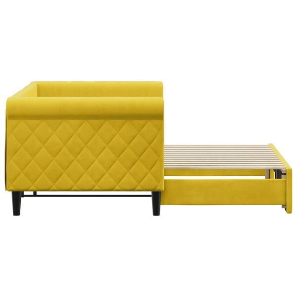 vidaXL Sof&aacute;-cama com gavet&atilde;o 80x200 cm veludo amarelo