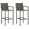 vidaXL Bancos de bar 2 pcs vime PE cinzento